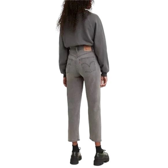 Levi's Women's Button Fly High Rise Wedgie Straight Gray Ankle Jeans Size 26 - Picture 10 of 10